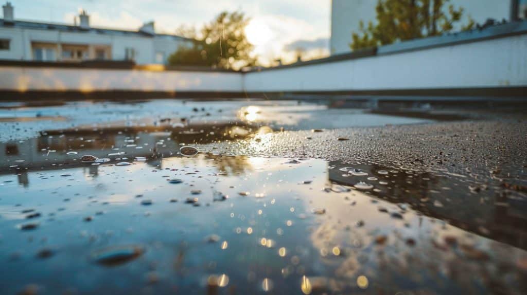 Flat roof ponding and water pooling